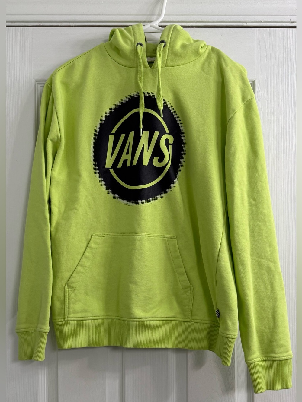 Vans Adult XS Neon Lime Crewneck Hoodie with Black Logo